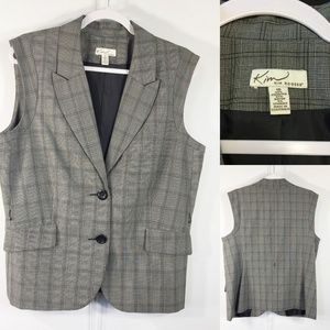 Kim Rogers 16 Tweed Black Gray Vest Lined